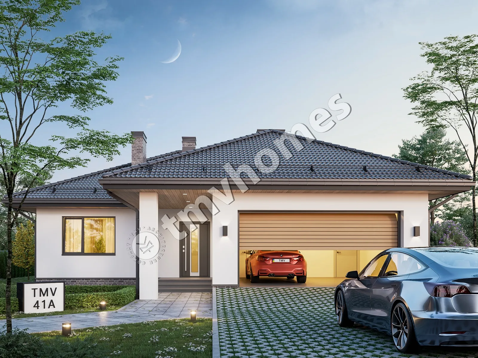 House Plan: 1117 ft², 1 Story, 3 Beds, 1.5 Baths, Open Floor Plan, 2-Car Garage