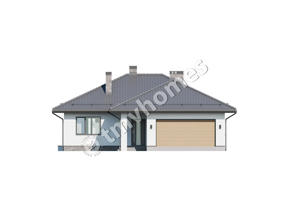 House Plan: 1117 ft², 1 Story, 3 Beds, 1.5 Baths, Open Floor Plan, 2-Car Garage