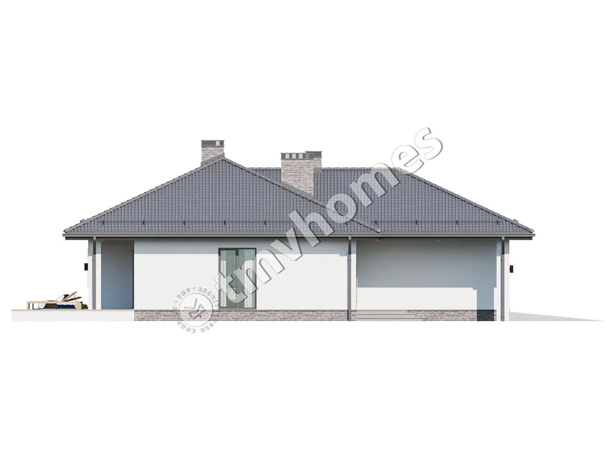 House Plan: 1117 ft², 1 Story, 3 Beds, 1.5 Baths, Open Floor Plan, 2-Car Garage