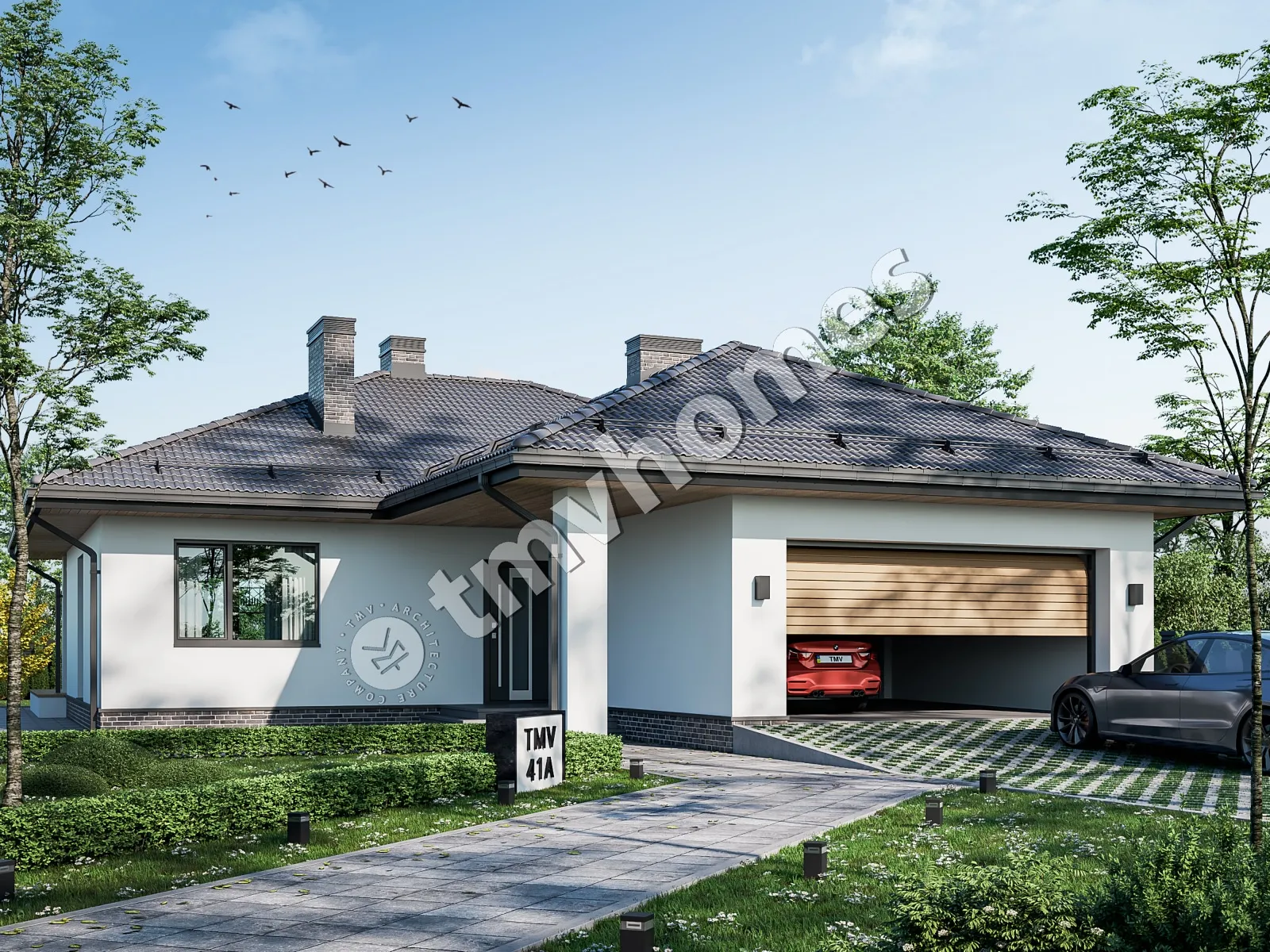 House Plan: 1117 ft², 1 Story, 3 Beds, 1.5 Baths, Open Floor Plan, 2-Car Garage