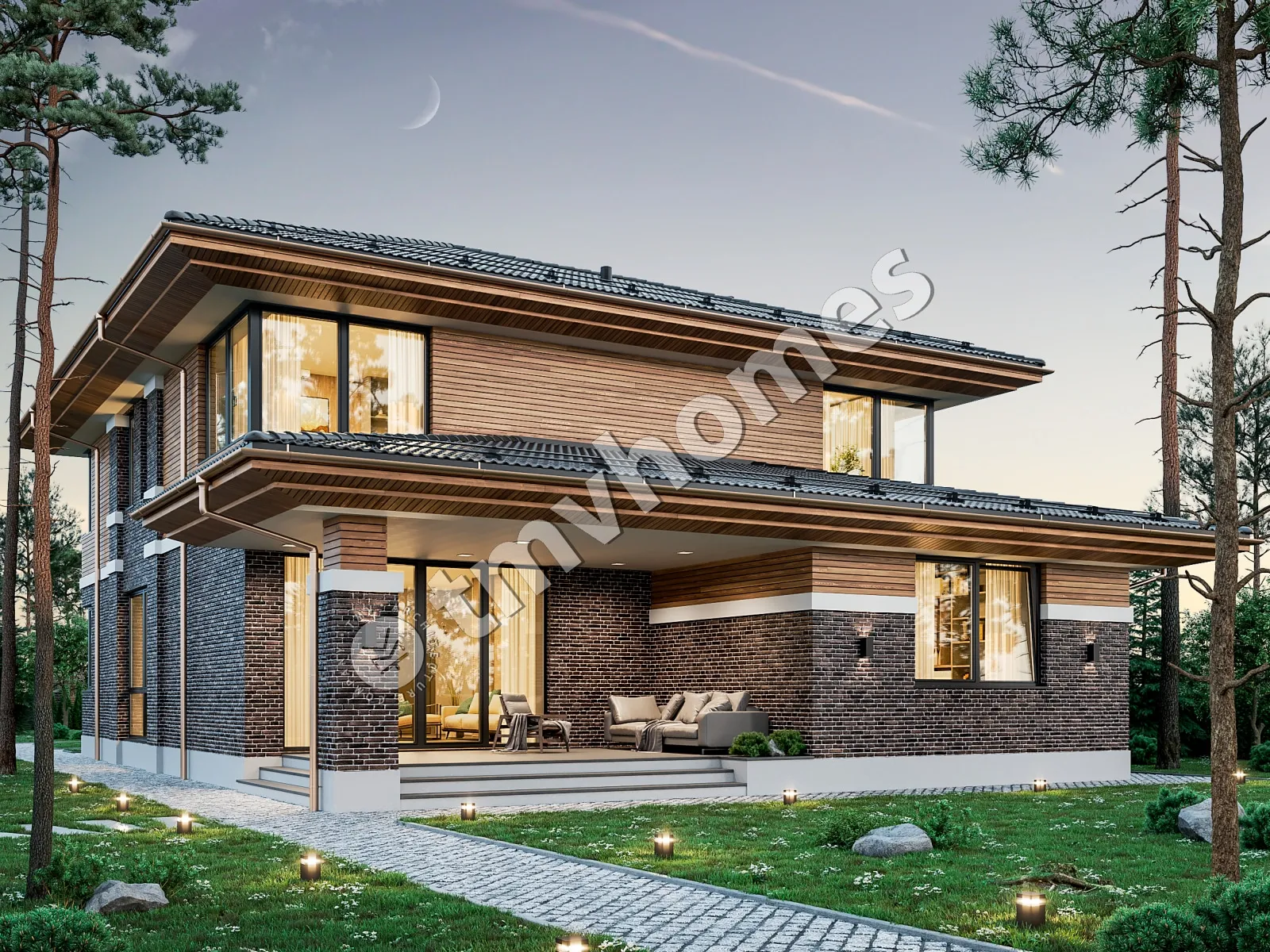 House Plan: 2872 ft², 2 Stories, 4 Beds, 4 Baths, Open Floor Plan, 1-Car Garage