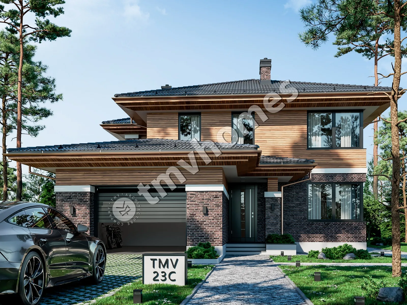 House Plan: 2872 ft², 2 Stories, 4 Beds, 4 Baths, Open Floor Plan, 1-Car Garage