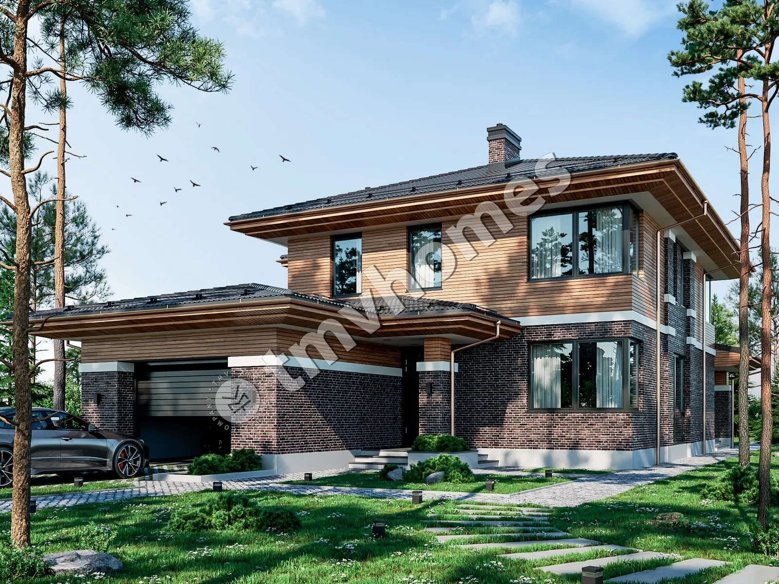 House Plan: 2872 ft², 2 Stories, 4 Beds, 4 Baths, Open Floor Plan, 1-Car Garage