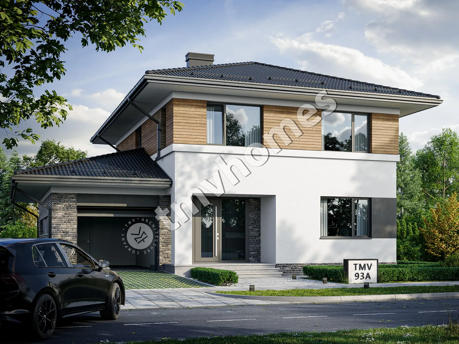 House Plan: 2121 ft², 2 Stories, 3 Beds, Home Office, 3 Baths, Open Floor Plan, 1-Car Garage