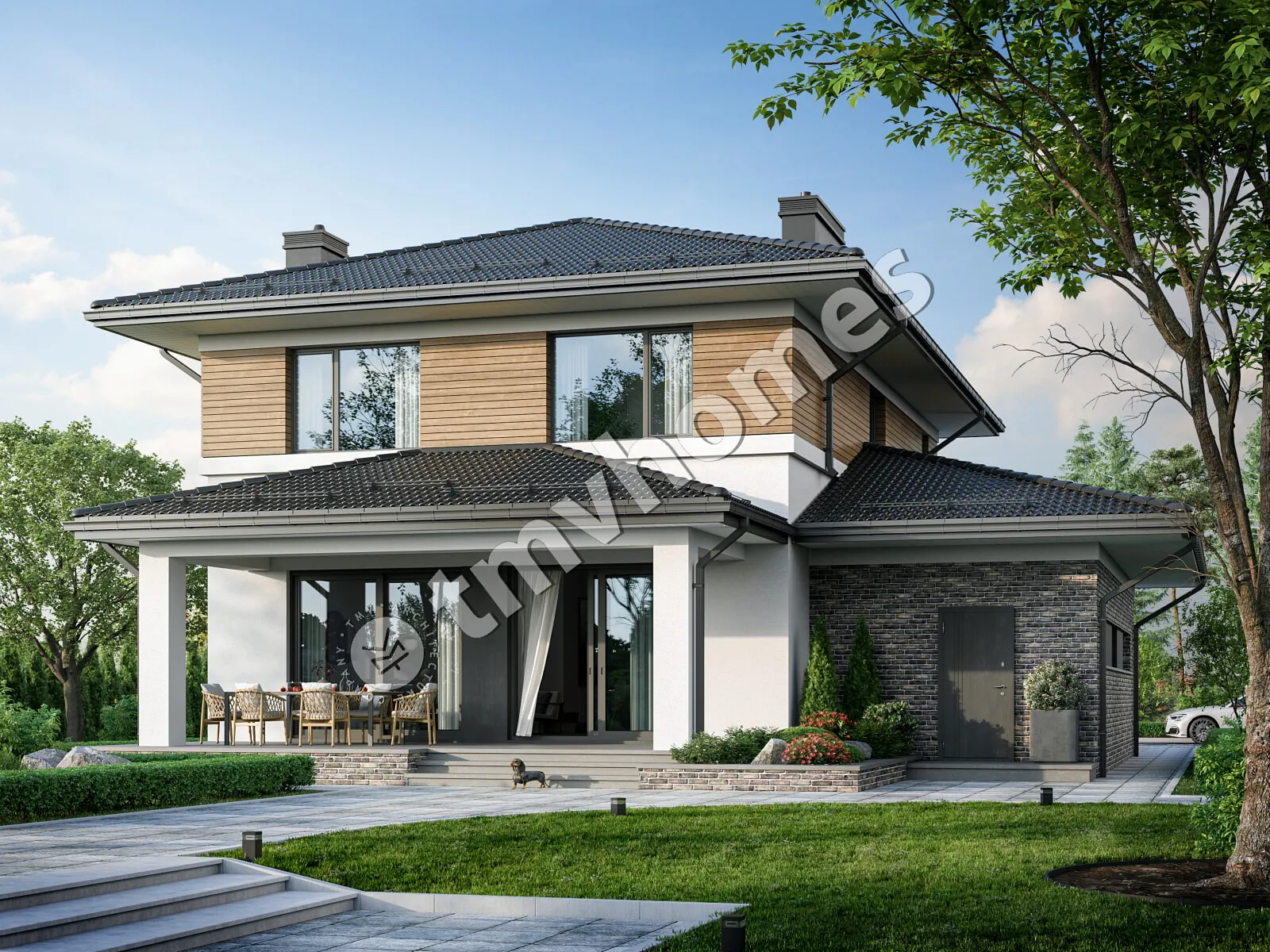 House Plan: 2121 ft², 2 Stories, 3 Beds, Home Office, 3 Baths, Open Floor Plan, 1-Car Garage