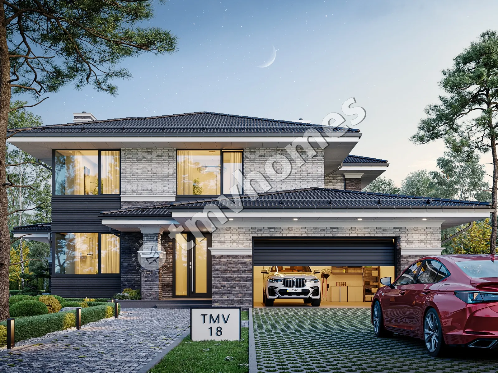 House Plan: 2916 ft², 2 Stories, 4 Beds, Home Office, 3 Baths, Open Floor Plan, 2-Car Garage