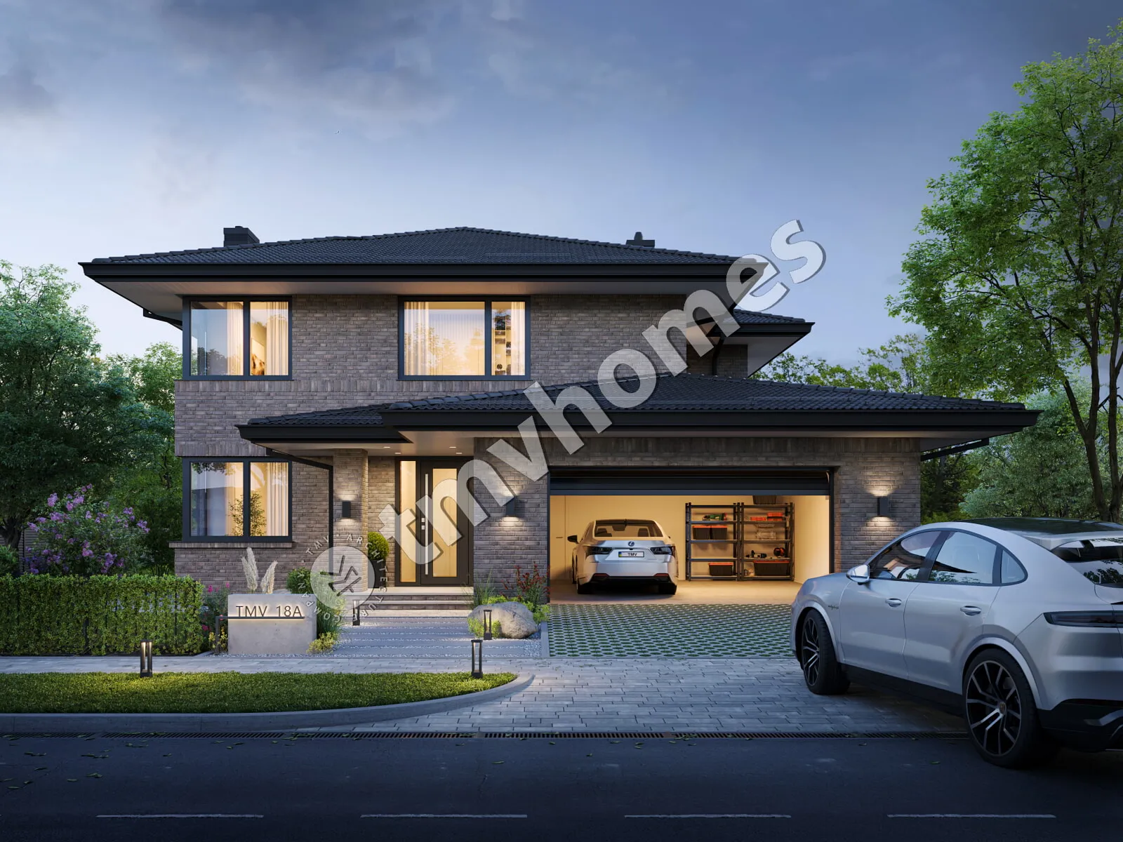 House Plan: 2884 ft², 2 Stories + Basement, 5 Beds, 2 Baths, Open Floor Plan, 2-Car Garage