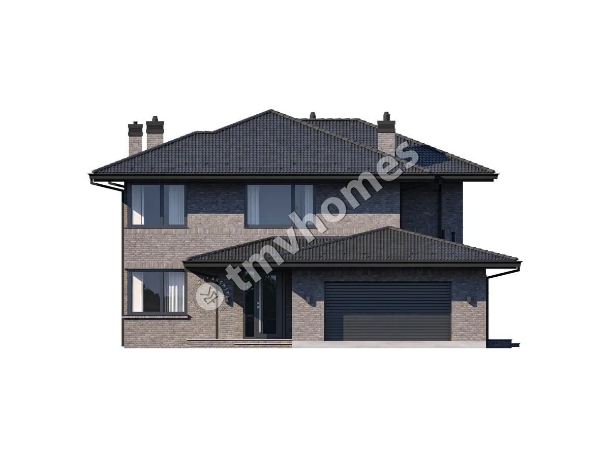 House Plan: 2884 ft², 2 Stories, 5 Beds, 2 Baths, Open Floor Plan, 2-Car Garage