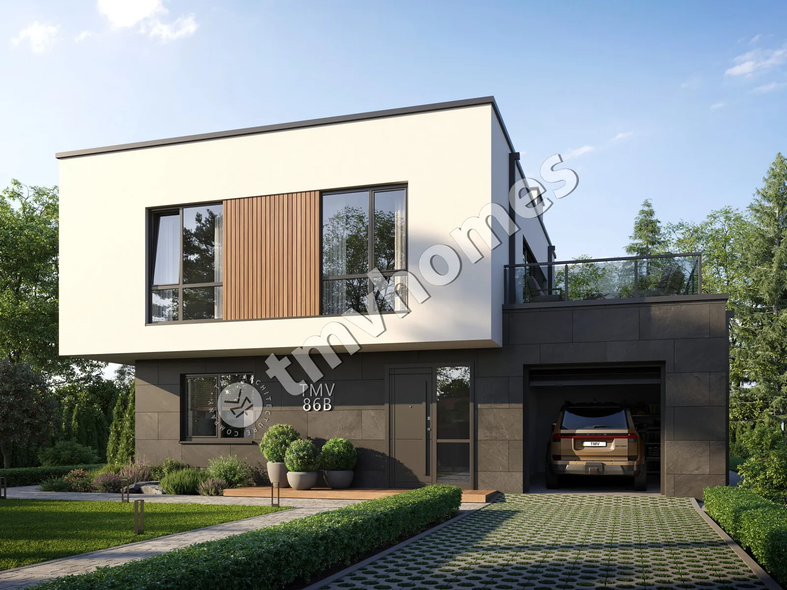 House Plan: 1970 ft², 2 Stories, 3 Beds, 2.5 Baths, Open Floor Plan, 1-Car Garage