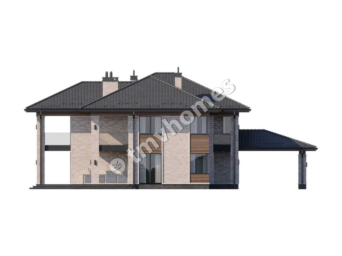 House Plan: 3335 ft², 2 Stories, 4 Beds, Home Office, 3 Baths, Carport