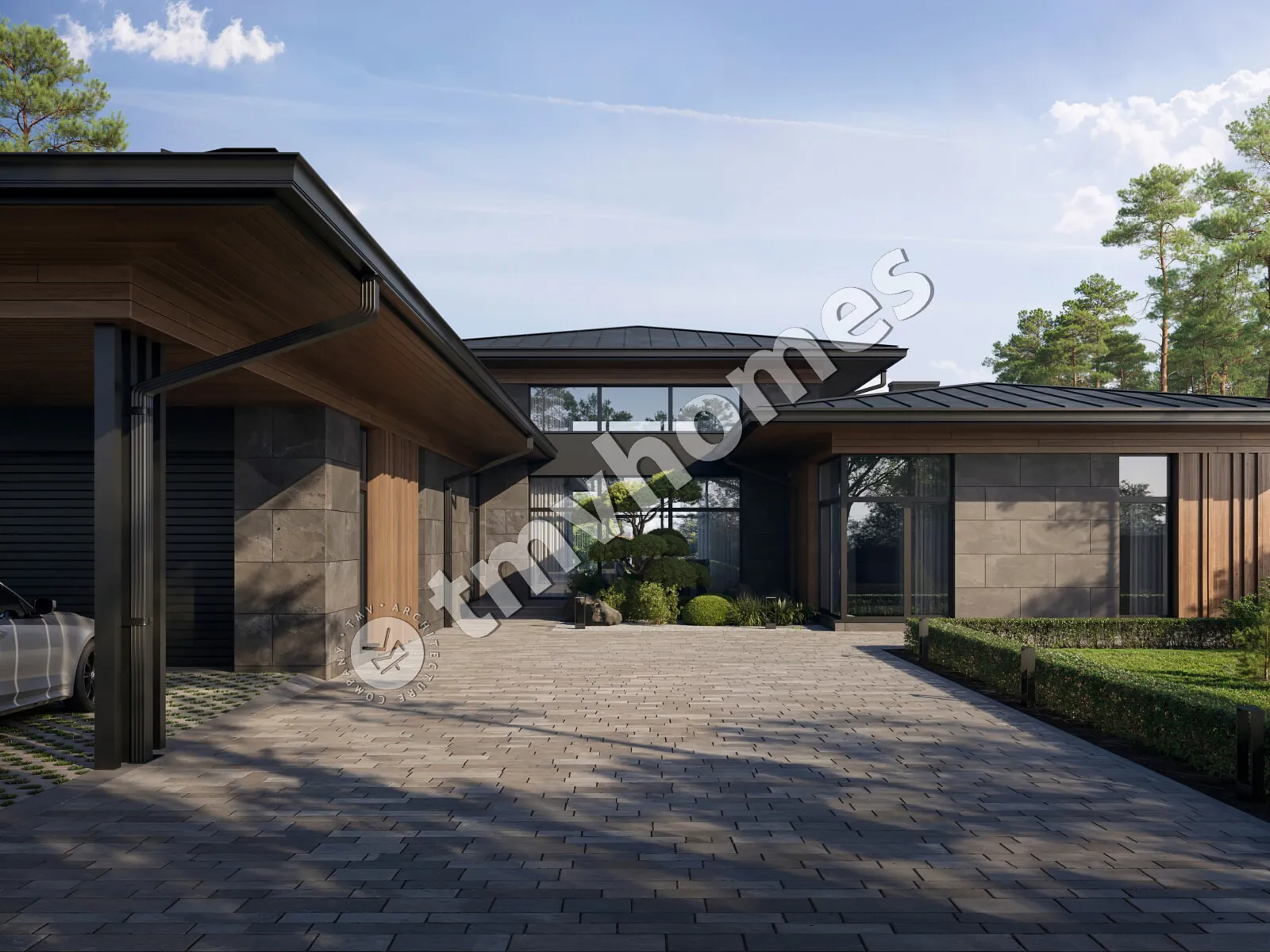 House Plan: 2774 ft², 1 Story, 4 Beds, Home Office, 5 Baths, Open Floor Plan, 2-Car Garage