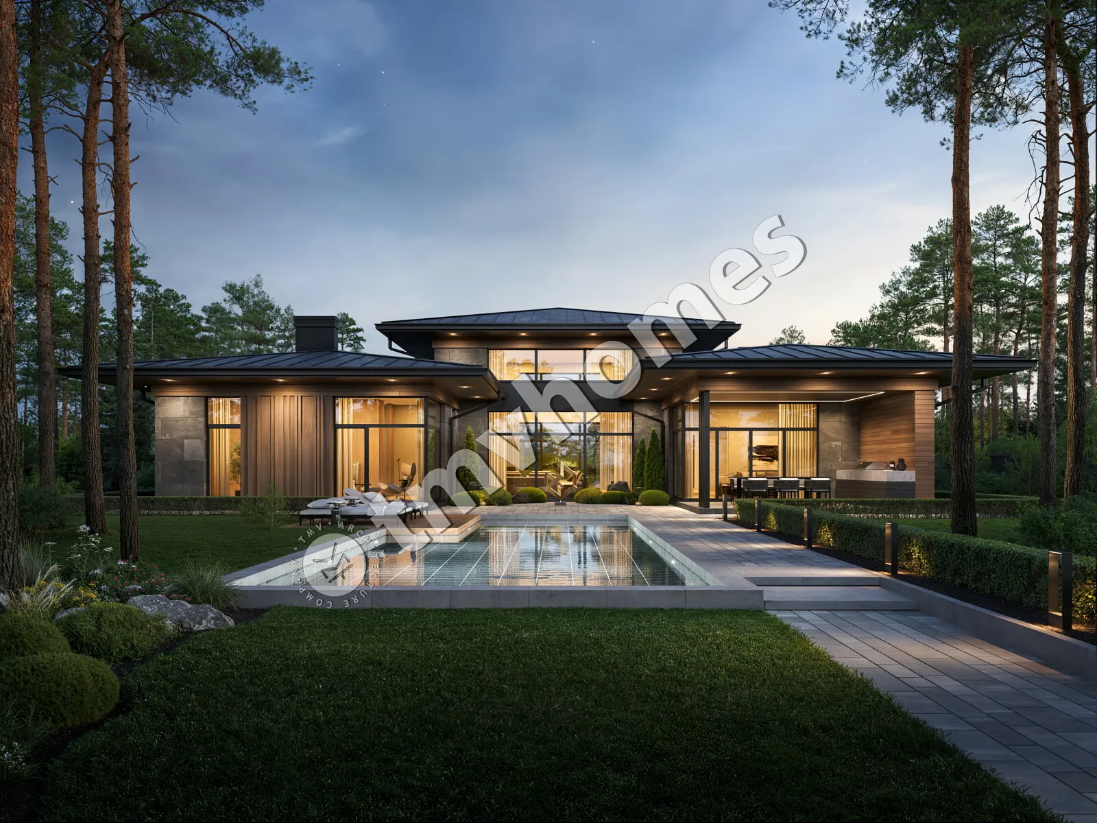 House Plan: 2774 ft², 1 Story, 4 Beds, Home Office, 5 Baths, Open Floor Plan, 2-Car Garage