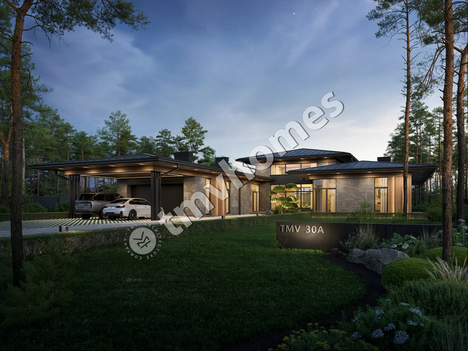 House Plan: 2774 ft², 1 Story, 4 Beds, Home Office, 5 Baths, Open Floor Plan, 2-Car Garage
