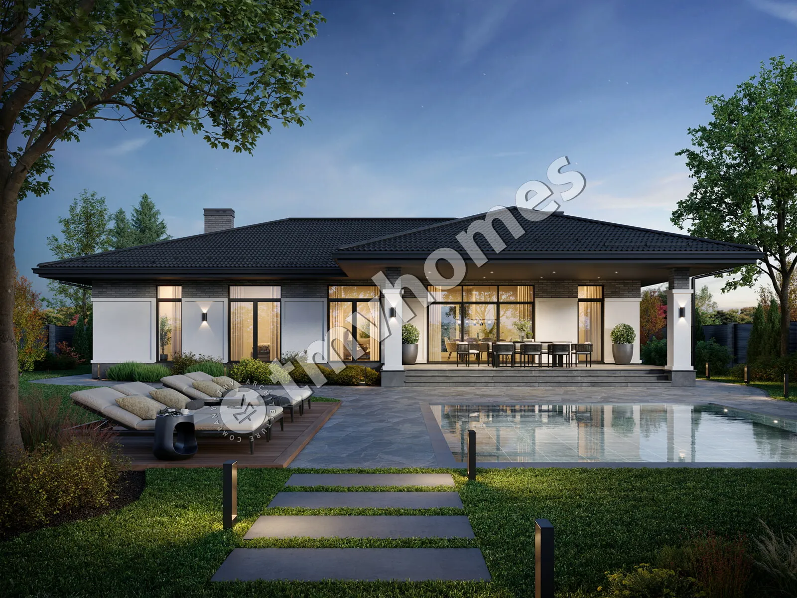 House Plan: 1569 ft², 1 Story, 3 Beds, 3 Baths, Open Floor Plan, 1-Car Garage