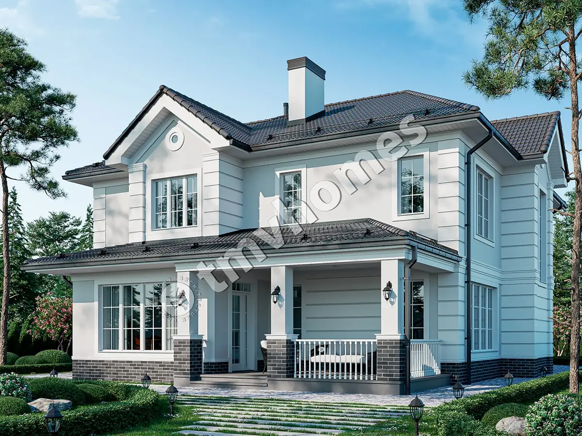 House Plan: 2830 ft², 1.5 Stories, 4 Beds, Home Office, 4 Baths, Open Floor Plan, 2-Car Garage