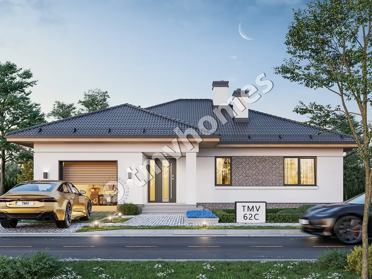 House Plan: 1490 ft², 1 Story, 3 Beds, 2 Baths, Open Floor Plan, 1-Car Garage