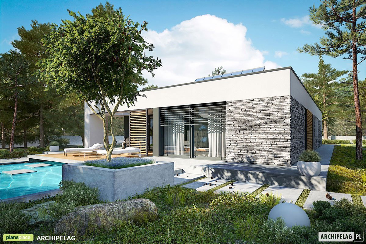 3-Bed, 1700 Sq Ft European Flat Roof House with Open Floor Plan