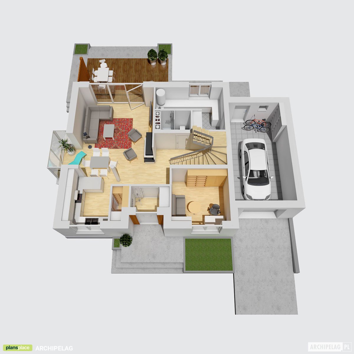 Two Story House Plan with Optional Bonus Room and Home Office - 19894R