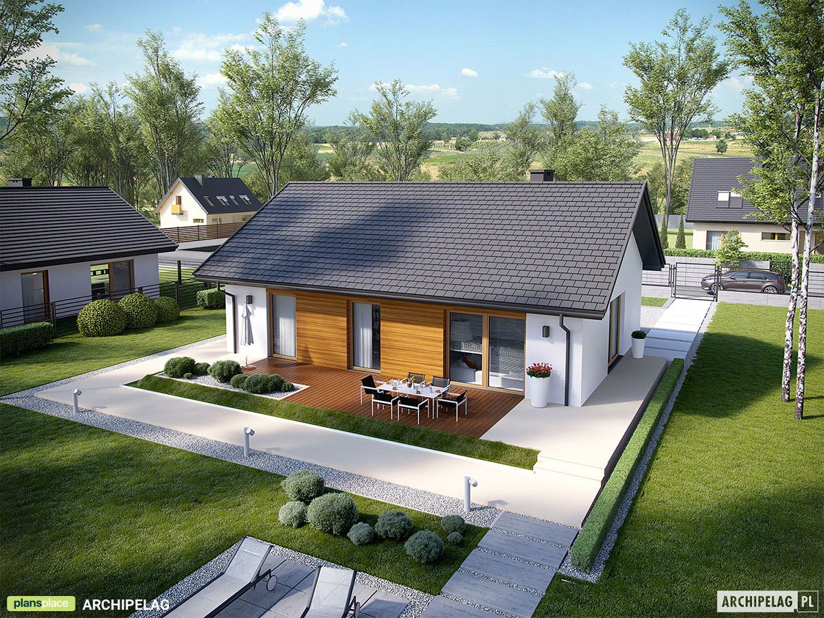 Small European House with Open Floor Plan and 3 Beds