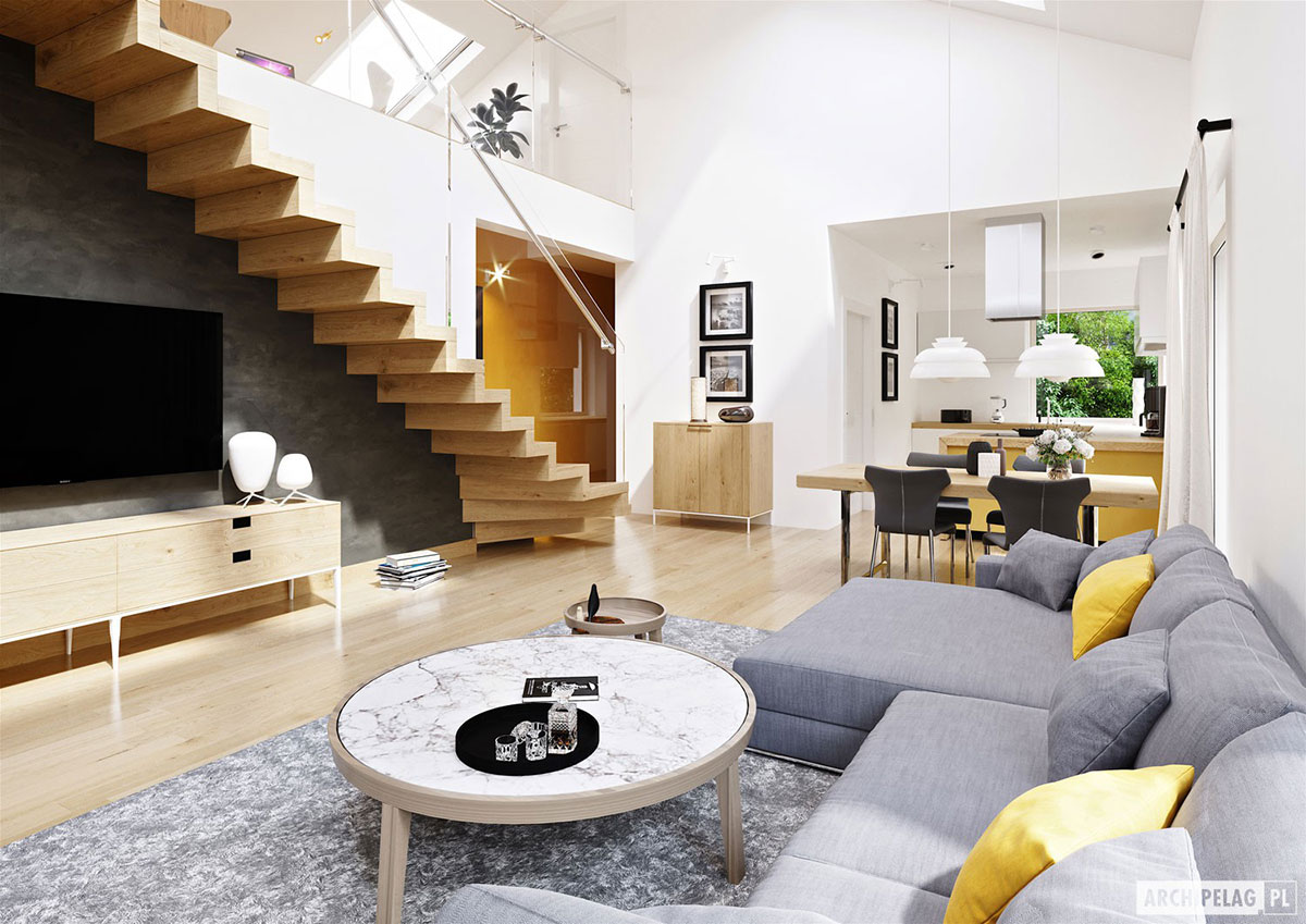 3-Bed, 1500 Sq Ft European Floor Plan with Garage and Loft