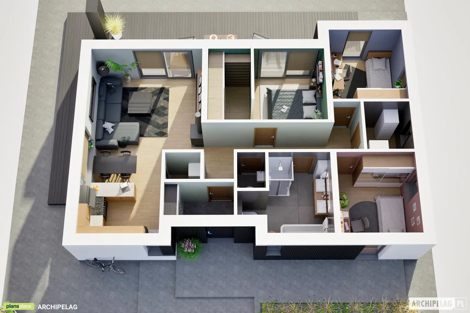 House Plan: 1014 ft², 1 Story, 3 Beds, 1.5 Baths, Open Floor Plan ()
