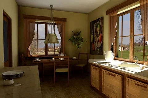 Interior 1 – Traditional House Plan with Gambrel Roof