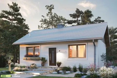 Main Images 1 – 600 Sq Ft Small House Plan with Gable Roof