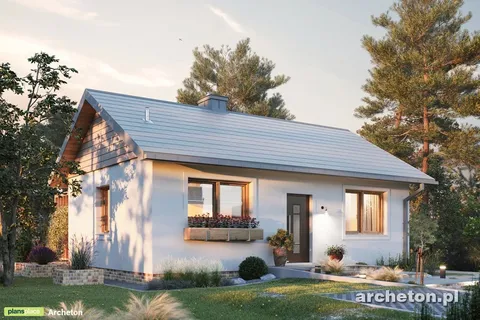 Main Images 1 – 600 Sq Ft Small House Plan with Gable Roof