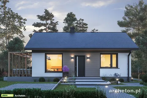 Main Images 1 – Small Gable Roof House Plan with Side Porch