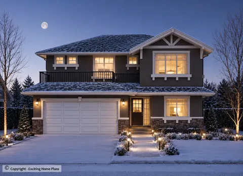 Main Images 3 – 2-Story House Plan 2144 ft², 3 Beds — 86259R