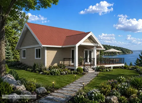 Main Images 4 – 1-Story House Plan 975 ft², 2 Beds — 94922R