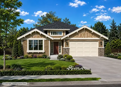 Main Images 3 – 1-Story House Plan 1491 ft², 5 Beds — 12233R