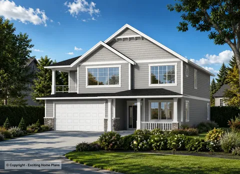 Main Images 3 – 2-Story House Plan 2797 ft², 5 Beds — 61954R