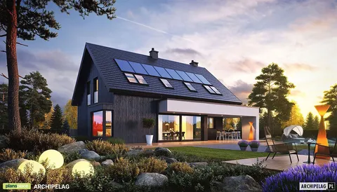 Main Images 1 – Home Plan with Fireplace in Center of House