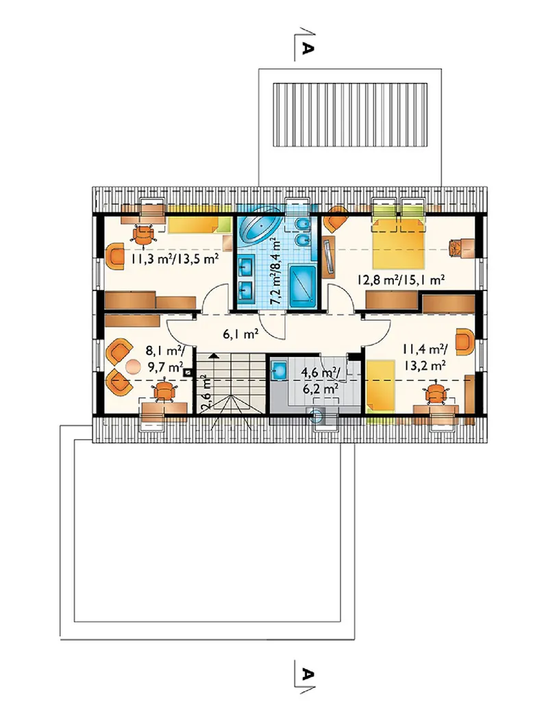 Second Floor 1 – Barndominium-Style Plan with 5 Beds and Garage