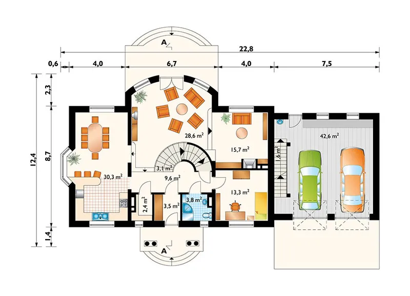 Main Floor 1 – 2700 Sq Ft House Plan with Laundry Lower Level