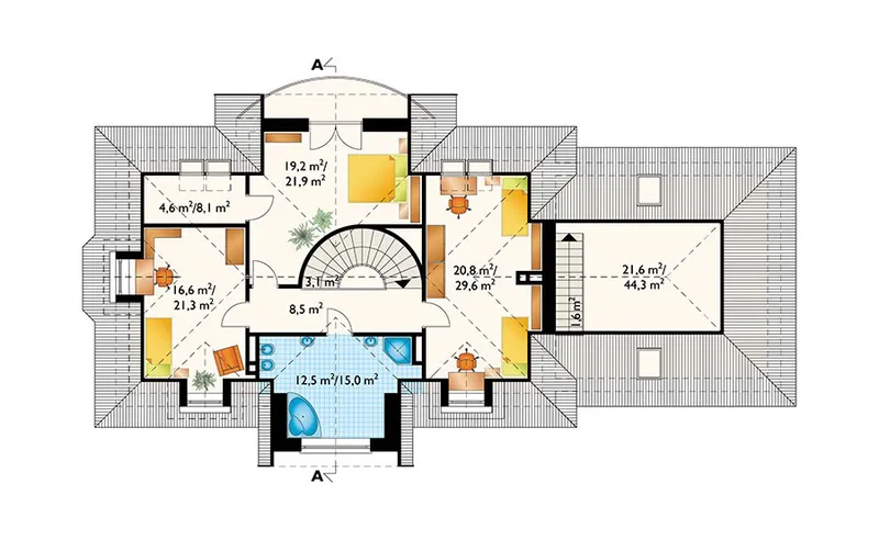 Second Floor 1 – 2700 Sq Ft House Plan with Laundry Lower Level