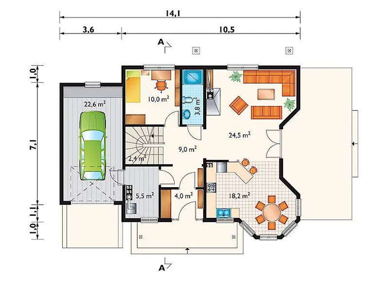 Main Floor 1 – Home Plan with Bonus Room above Garage