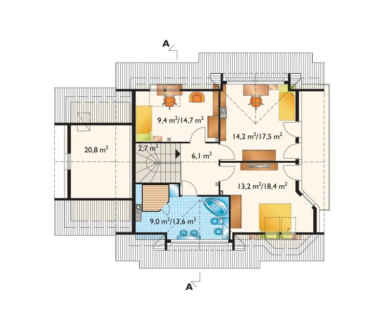 Second Floor 1 – House Plan with Basement and Main Level Office