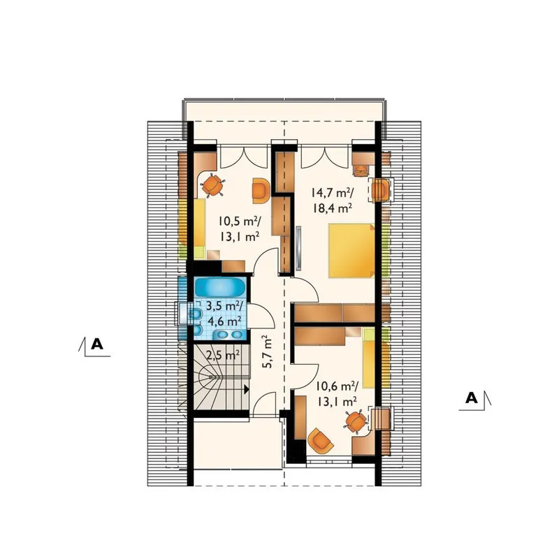 Second Floor 1 – Drive Under Garage House Plan with Large Kitchen