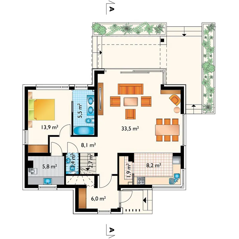 Main Floor 1 – Barndominium Plan with Open Concept Kitchen