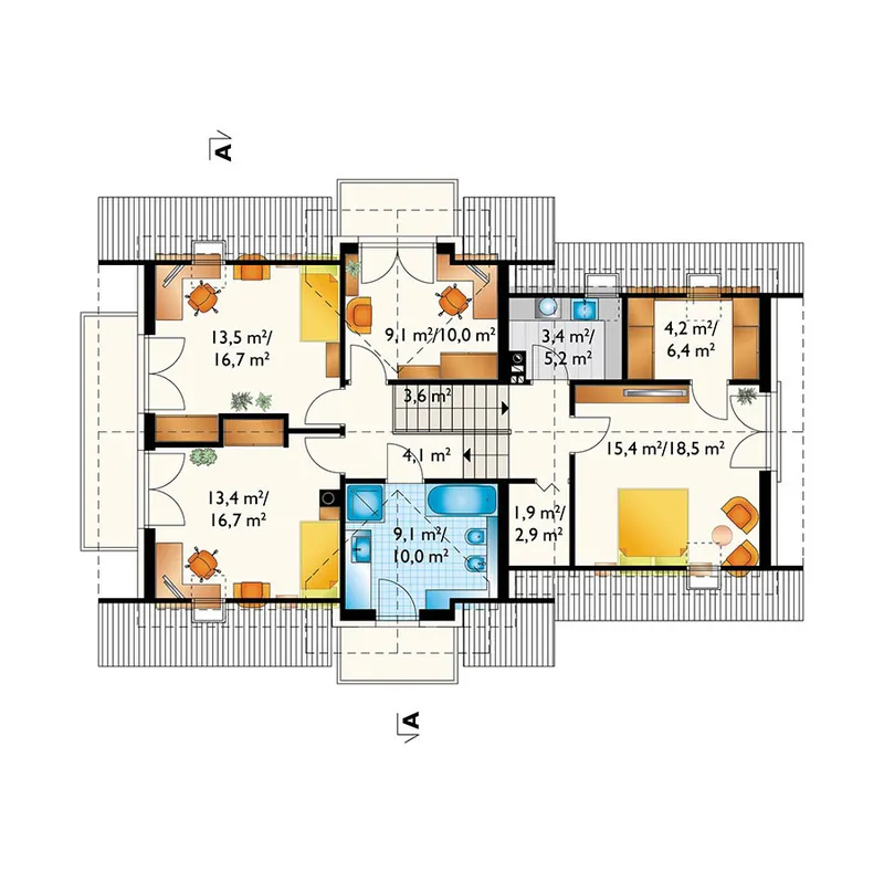 Second Floor 1 – House Plan with Master Bedroom above Garage