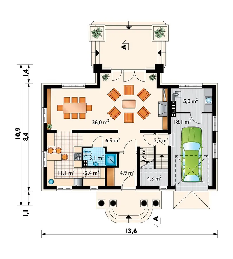 Main Floor 1 – Traditional Home with Closed Floor Plan