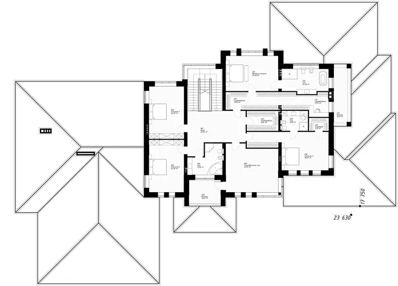 Second Floor 10 – 2-Story House Plan 6373 ft², 5 Beds — 27716R