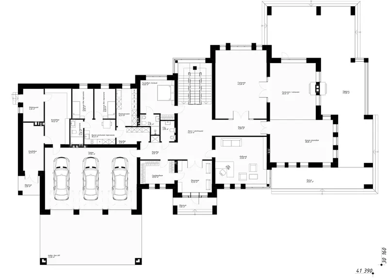 Main Floor 9 – 2-Story House Plan 6373 ft², 5 Beds — 27716R