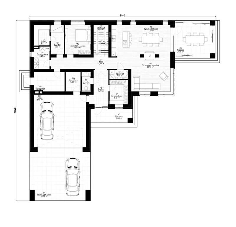 Main Floor 9 – 2-Story House Plan 3373 ft², 4 Beds — 44340R