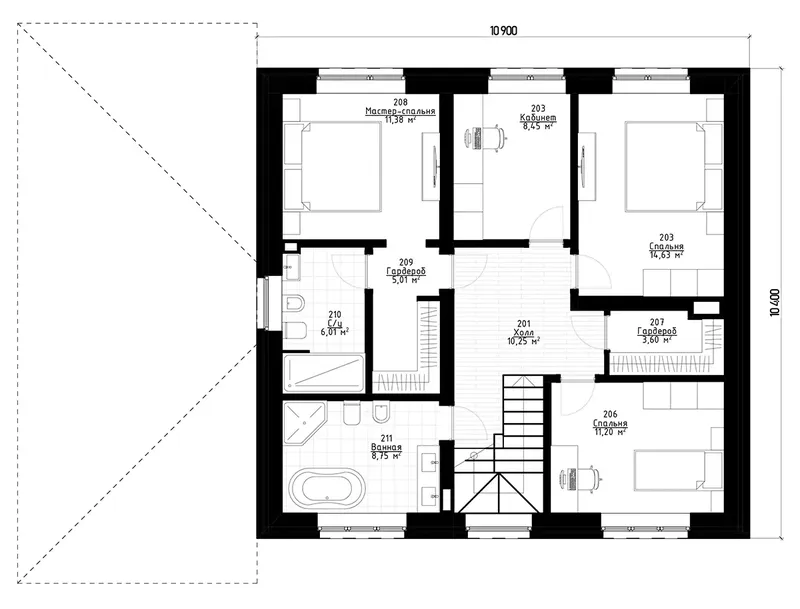 Second Floor 10 – 2-Story House Plan 1771 ft², 4 Beds — 85577R