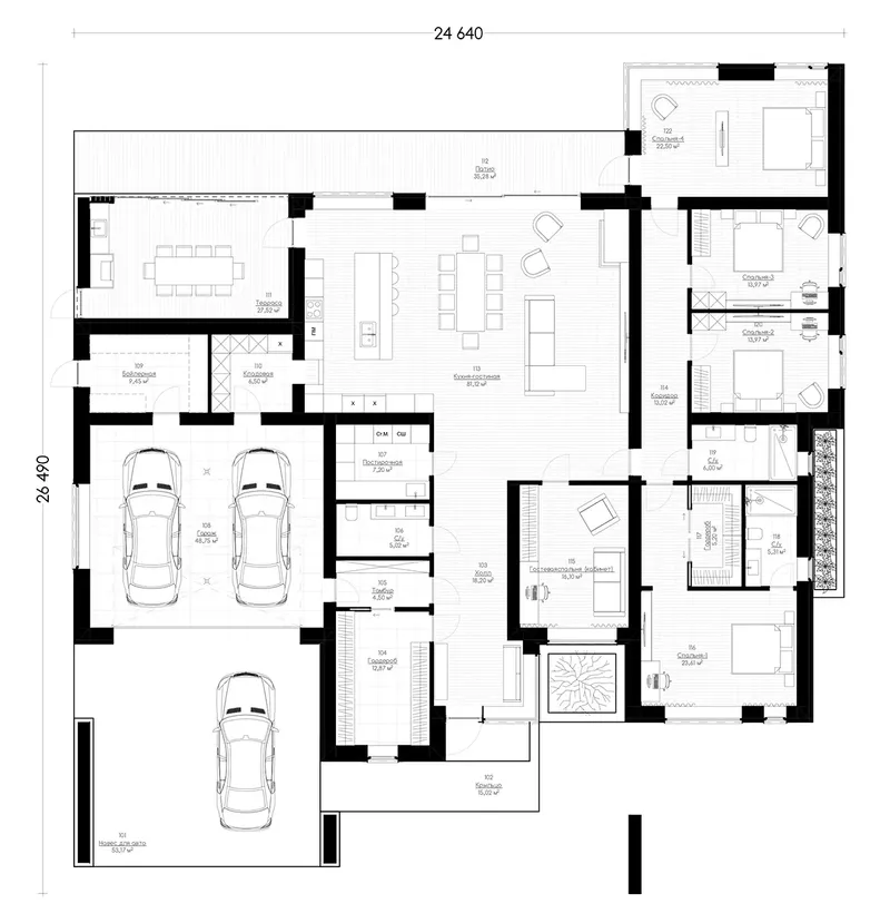 Main Floor 10 – 1-Story House Plan 2847 ft², 4 Beds — 50885R