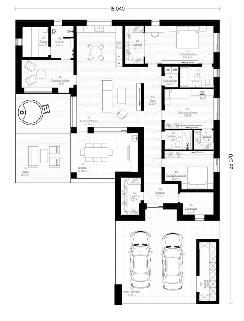 Main Floor 9 – 1-Story House Plan 1852 ft², 3 Beds — 12063R