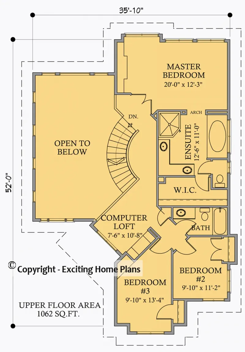Second Floor 7 – 2-Story House Plan 2285 ft², 4 Beds — 28075R